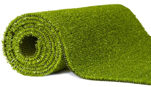 Mazovia Kunstrasen Rasenteppich für Garten Balkone Terrassen Wintergärten Biergärten - Höhe: 6 mm Meterware Wasserdurchlässig - Grün 400 x 400 cm