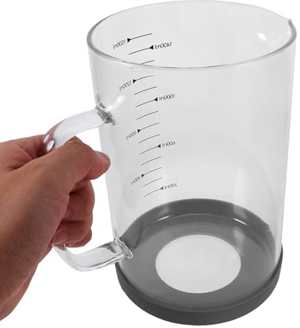 iplusmile Verre doseur en verre avec poignée 1500 ml Tasse à lait expresso liquide Tasse à café en verre avec verre doseur pour cuisine restaurant