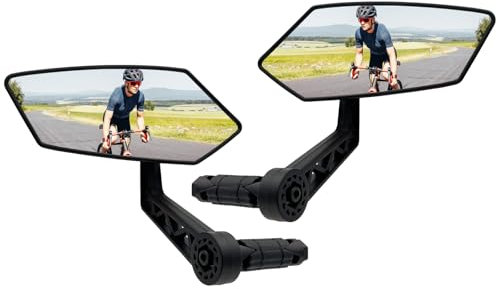 Homieway Fahrradspiegel 2 Stück,Große Spiegelfläche HD Fahrrad Rückspiegel für Lenker,Echtglas Bar End Fahrrad Spiegel für E-bike,Konvexer Fahrradrückspiegel Lenkerspiegel Links&Rechts