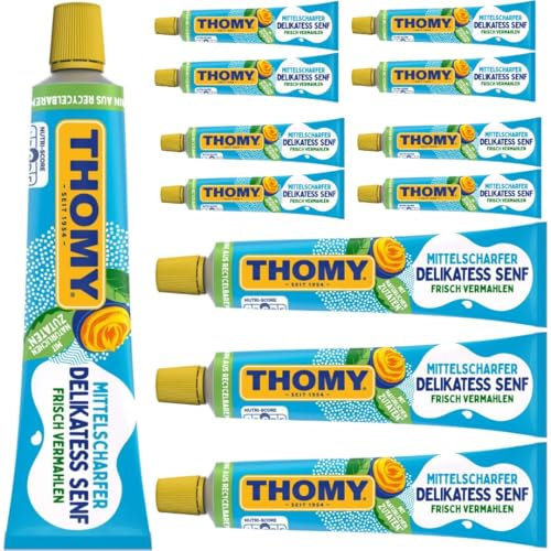 Thomy Delikatess Senf mittelscharf 200 Mililiter Tube, 12 STÜCK