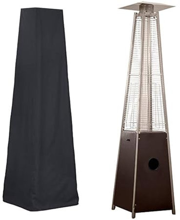 Heizstrahler Abdeckung | Wetterschutzhülle Für Pyramidenförmigen Freistehenden Terrassenheizstrahler 53x61x221CM, Wasserdichter Robuster Atmungsaktives Oxford Gewebe Protector (Schwarz)