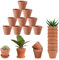 Abiemuce Lot de 10 Pots en Terre Cuite de 10 x 8 cm, Petits Pots en Argile, Mini Pots en Terre Cuite avec Trou de Drainage, Pot en Argile Réutilisable pour Plantes pour la Maison et Le Bureau