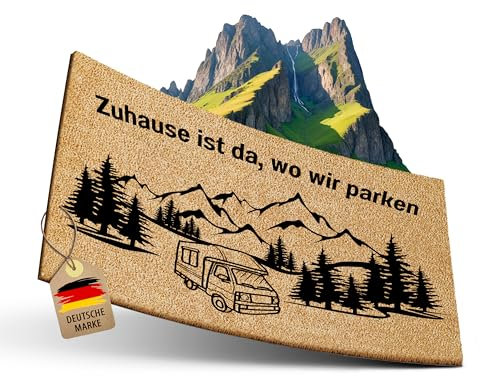 ElbFuchs Kokos Fußmatte Fußmatte Camping 60x40cm I Extra langlebige & rutschfeste Kokosmatte I Für Innen & Überdachte Außenbereiche I Ideal als schmale Schmutzfang- und Eingangsmatte