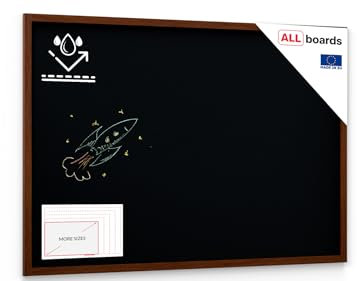 ALLboards Kreidetafel Wasserfest mit lackiertem Holzrahmen 180x120cm, Schwarz, Schreibtafel, Kreide