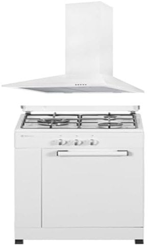 SOLTHERMIC COMBO PACK COCINA GAS PORTABOMBONA 3 FUEGOS BLANCA 50X50 + CAMPANA 60 BLANCA / 50 CM/GRAN CAPACIDAD EXTRACCION/ALTA GAMA