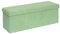 Bonlife Folding Ottoman Storage Bench,Boucle Footstool for Living Room,End of Bed Bench,Sherpa Ottomans Foot Rest,140L Storage Space,Green,110x38x38cm