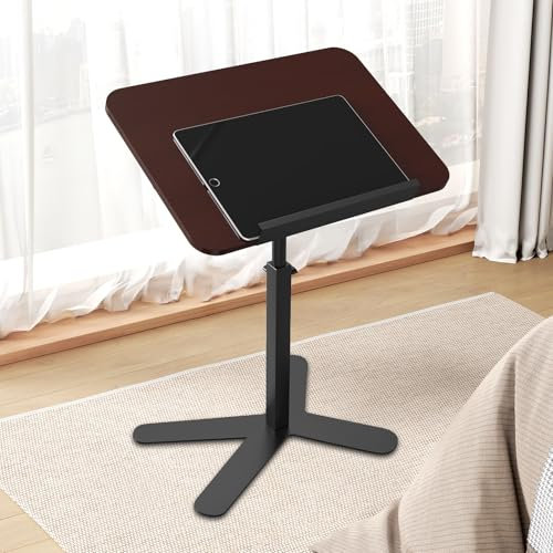 QMJKJGB Kleiner Beistelltisch C Form Höhenverstellbar (45-80cm), Tischplatte aus Kiefer, kippbar, 360° Rotierend; Beistelltisch Sofa Die Metallbasis ist Stabil und Nicht leicht zu Schütteln
