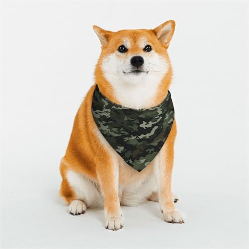 Hundehalstuch, Camouflage, groß, verstellbar, dreieckig, doppelt, wendbar, waschbar, für mittelgroße und große Hunde, Welpen, Katzen, Geschenk