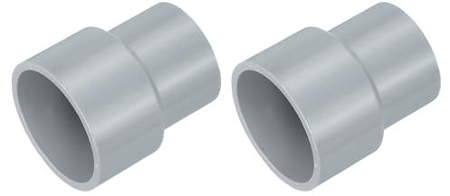 sourcing map 2 Pcs UPVC Reducer Pipe Fitting, 32x25mm PVC Straight Pipe Coupling Adapter Connector for Home Sewer Plumbing Water Line, Grey