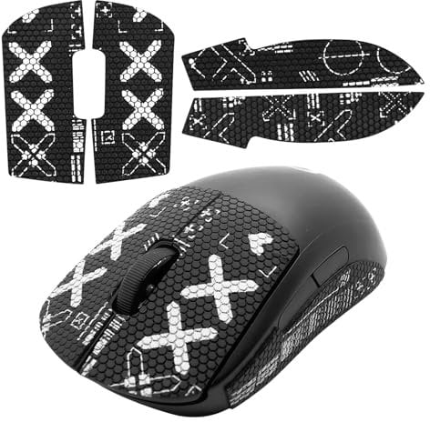Mouse Grip Tape Set kompatibel mit Logitech G Pro Wireless X Superlight Griptape Gaming Mouse Ultrathin Schweißabsorbierend rutschfest Selbstklebend 0.5mm Gaming Maus Zubehör Griffband, Schwarz