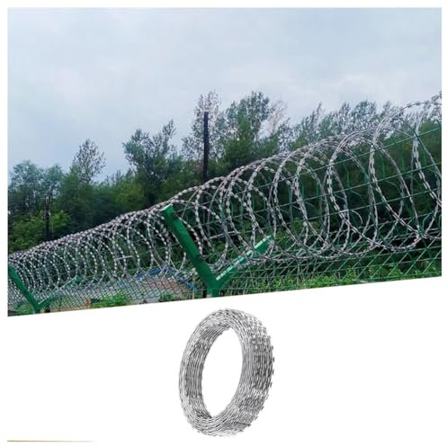 Stainless Steel Razor Barbed Wire, Razor Wire Razor Wire Fencing climbing Barbed Wire Galvanized Steel Razor Ribbon Concertina Wire Weather(45m)