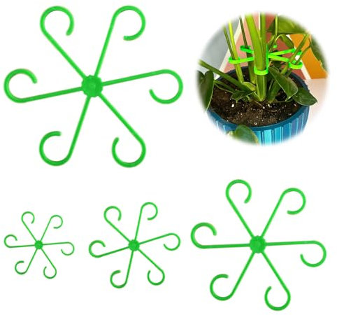 WhizNook 20 Pezzi Supporti per Steli per Piante Rampicanti, 4 Dimensioni Supporti per Piante Perenni, Plant STEM Support, Porta Steli in Plastica, per Piante Monstera, Fiori, Rose, Pomodori (Verde)