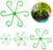 Pack of 20 Plastic Handle Holders, Plant Support Shrub Holder with 4 Sizes, Reusable Leaf Holder Plant, Flower Stem Holder, Flower Shape Plant Stem Support, Hanging Plant Supports - Green