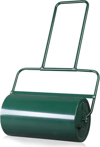 BCSRVCE Rasenwalze, Hochleistungs-Schiebe-/Schleppwalze mit Wasser-/Sandfüllung für Park, Hof, Ballspielplatz, 48 l/13 Gallonen, Grün