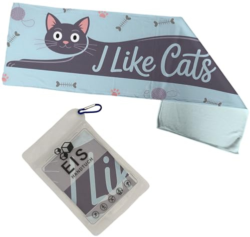 I Like Cats Eishandtuch mit Katze Silhouette in verschiedenen Größen