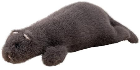 RLOMUTE Schneefrettchen Plüschtier Realistisches Stofftier Weiches Spielzeug Nerz Kuscheliges für Gastgeschenke Schlafzimmer Heimdekoration Sammlergeschenk für Kinder Jungen Mädchen 19.6 Zoll grau