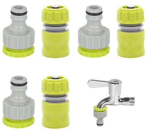 HAFRILY 6Pcs Hahnverbinder für Gardena 1/2 Zoll auf 3/4 Zoll Garten Hahnverbinder 2-in-1 Wasserhahn Adapter Schlauch Kupplung für Verbinder Wasserschlauch Schlauchanschluss Wasserhahn (6)
