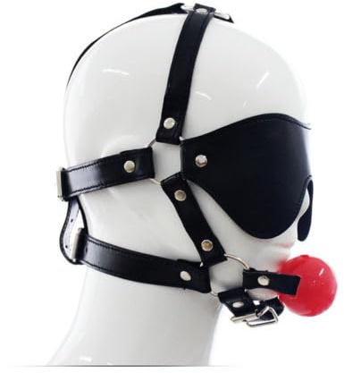 Blindfold Harness mit Ball Gag SM Mundknebel Bondage Ball Gag BDSM Erwachsener Fetisch Sexspielzeug