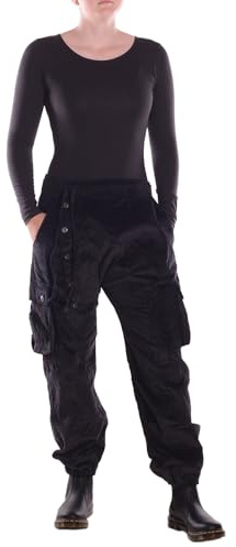 Vishes - Alternative Bekleidung - Haremshose aus Cord mit Taschen und Band