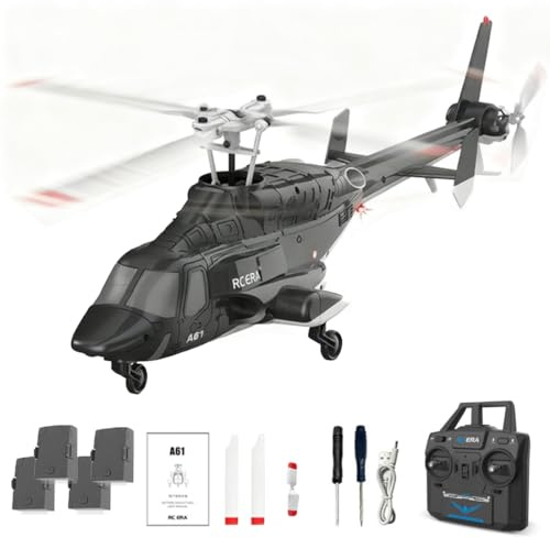 Meiurlex RC ERA A61 RC Hélicoptère pour Adultes, 1:52 Little Wolf Hélicoptère Télécommandé avec Maintien d'altitude & Positionnement Optique, Modèle d'avion RTF Débutant