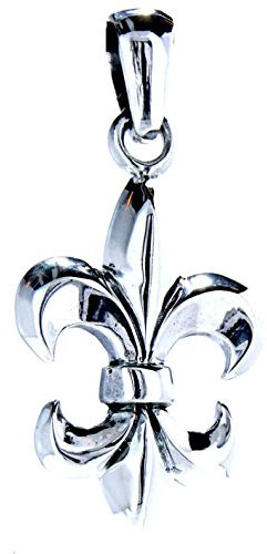 Kiss of Leather Pendentif fleur de lys en argent sterling 925 n° 40