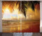 ABAKUHAUS Strand Rustikaler Gardine, Sonnenuntergang Karibik Palmen, Schlafzimmer Kräuselband Vorhang mit Schlaufen und Haken, 280 x 245 cm, Gelbes orange Blau
