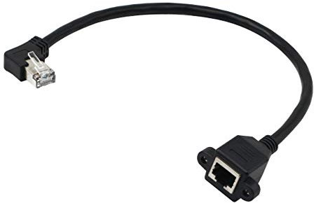 CERRXIAN Verlängerungskabel für Ethernet-Verlängerung, Cat6, RJ45-Stecker auf Buchse, geschirmt, 11,8 Zoll Left Angle