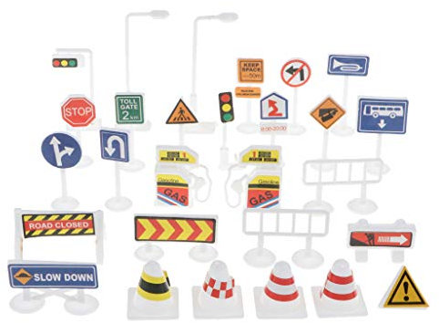 SM SunniMix Lot de 28pcs Panneau de Signalisation Jouet Cognitif Enfants/Bébés - Coloré - #1