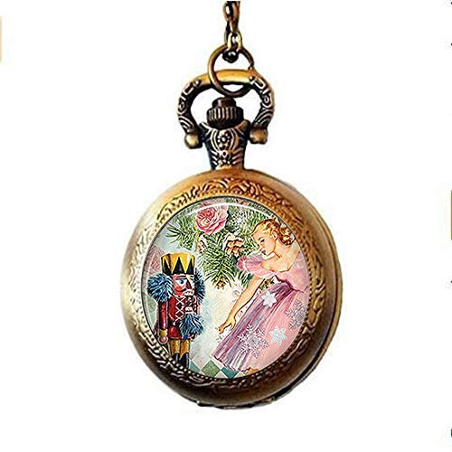 The Nutcracker Ballet Pocket Watch Necklace Glass Photo Charm Jewelry Birthday Festival Gift Beautiful Gift