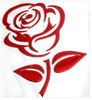 Auto 3D Blumenaufkleber,Asudaro PVC Rose Autoaufkleber Kreatives Rosenmuster Dekorative Aufkleber Autospiegelaufkleber Für Auto, Fenster Stoßstange Laptop Vinyl Dekorieren Aufkleber, 8x10cm,rot