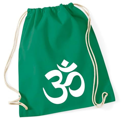 Huuraa Sportbeutel Yoga Zeichen Geschenk 12 Liter Kelly Green Baumwolle Om Präsent