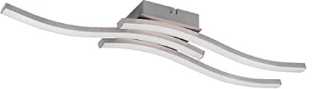 Reality Leuchten LED Deckenleuchte Route R62473407, Metall Nickel matt, Kunststoff weiß, inkl. 3x 5 Watt LED