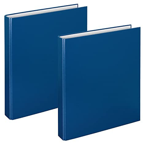 VELOFLEX A114105 - Ringbuch Basic, DIN A4, 2 Stück, blau, Füllhöhe 25 mm, Ringordner mit 2 Ring-Mechanik