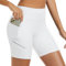 adorence Radlerhose Damen Kurz mit Tasche - Vielseitige Biker Shorts - Gym Shorts & Leggings Damen Kurz - Perfekte Sport Short Damen für Fitnessstudio und Alltag-Weiß,M