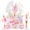 ZIOYA 5 Stück Ballerina Tortendeko Dekoration Ballerina Kuchenaufsatz Ballerina Ballett Mädchen Tanzende Deko Kuchen Topper Krone ​Engelsflügel Geburtstagstorten mit Bringe 20 Schmetterlinge