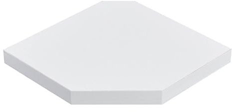YORKSHIRE HOMEWARE Floating Corner Shelf Wall Mounted Storage Shelves Rustic Wood Wall Display Unit for Living Room Bedroom Bathroom Kitchen Office Display Shelf for Small Plant, Frame (White)