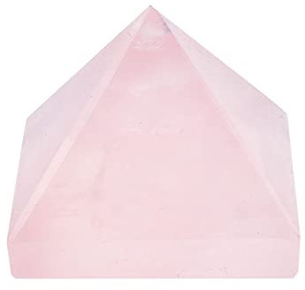 YUYAO Pirámide de Cristal Pirámide de Cristal de Cuarzo Rosa Natural, Cristales de protección de pirámide, energía de Cuarzo, Piedras curativas Rosas claras, 1 ud. Pirámide curativa