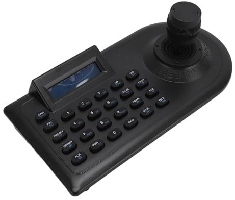 VBESTLIFE PTZ-Controller, 4D-Joystick-PTZ-Controller mit Tastatur Zur Steuerung von Bis zu 32 NVR-DVRs, 256 Kugelkameras und PTZ, RS485 232-Schnittstelle (EU-Stecker)