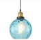 SSNCcNC Un verre Lampe suspendue chambre Lampe à suspension 1-flamme bleu sphère de verre Plafonnier Moderne Simple salle à manger Bureau lustre E27 Escaliers Grenier Lampe suspendue Ø15 * H18CM