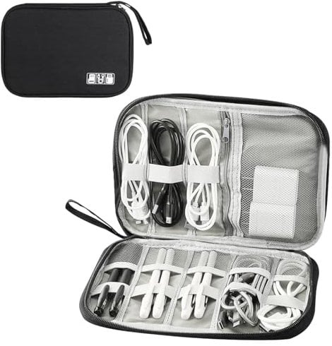 Travel Cable Organiser Bag, Charger Organiser Travel Essentials, Electronics Travel Organizer, Electronics Accessories Organizer Bag, Travel Gadget Bag for Cable Charger USB Drive SD Card Hard Disk