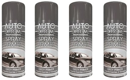 PEBBLE HUG Grey Primer Spray Paint, DIY Projects, Crafts, Home Repairs, Perfect For Both Interior And Exterior, Aerosol Spray, Quick-Drying, Versatile Uses, 400ml, (4 Pcs)