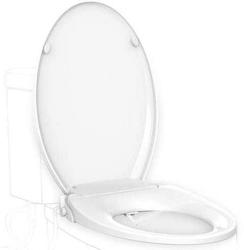 Lavilys Bidet-Toilettensitze, Tapa de Inodoro, länglicher Kunststoff, weiß, langsamer Absenkautomatik, ovale Abdeckung für Badezimmer, Standard-Deckel für nicht elektrische Schüssel, leicht zu