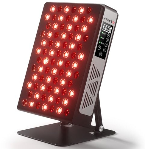 FliKEZE Infrarotlampe, 7 Wellenlängen, 78 LEDs Tri- & Quad-Chip, 460-880nm, Red Light Therapy, Muskelregeneration, Schmerzlinderung, Energieboost, Verstellbarer Ständer, 2 Schutzbrillen Inklusive