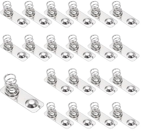 sourcing map 20 Pcs Battery Spring Metal Contact Plate 20mm x 7mm Negative Positive Bipolar Conversion Nickeling Plate for Battery Holder and Electronic Toys