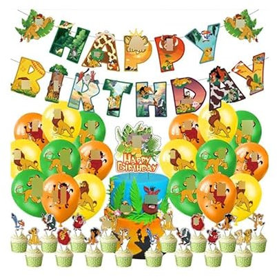 Simba Geburtstag Deko Lion King Luftballons Luftballons Deko Löwen Torten Topper Löwe Geburtstag Girlande