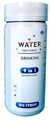 Ptdfjspt Testkit 100 Heimwasserteststreifen für Brunnen- und Wasserhahntestkit Tests für PH, Chlor, Bleinitrit und Mehr
