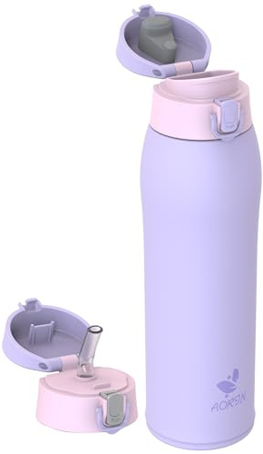 AORIN Borraccia Termica, Borraccia in Acciaio Inox 18/8, 950ml Borraccia Bambini, Bottiglia Termica Senza BPA e Perdite, Thermos per Sport, Outdoor e Pendolarismo con 2 Coperchi