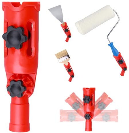 Multi-Angle Paint Brush Extender Holder, Painting Roller Extension Pole Attachmentsfor High Ceiling, Universal Extendable Paint Brush Extender Tool fits Most Rollers, Brushes, Scrapers