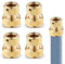 Lot de 4 raccords de tuyau en laiton 19 mm, raccord rapide pour tuyau d'arrosage, robinet et pompes, raccord de tuyau en laiton, inoxydable, étanche et sans outil