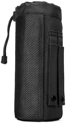 Huntvp Water Bottle Pouch, Water Bottle Bag, Adjustable Molle Webbing Flexible Kettle Bag Holder, Tactical Military Canteen Container Carrier for Sports Hiking Cycling Climbing Camping